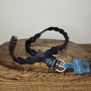 Universal Threads Black Braided Belt with Silver Buckle-Size M, 42 inch NWT